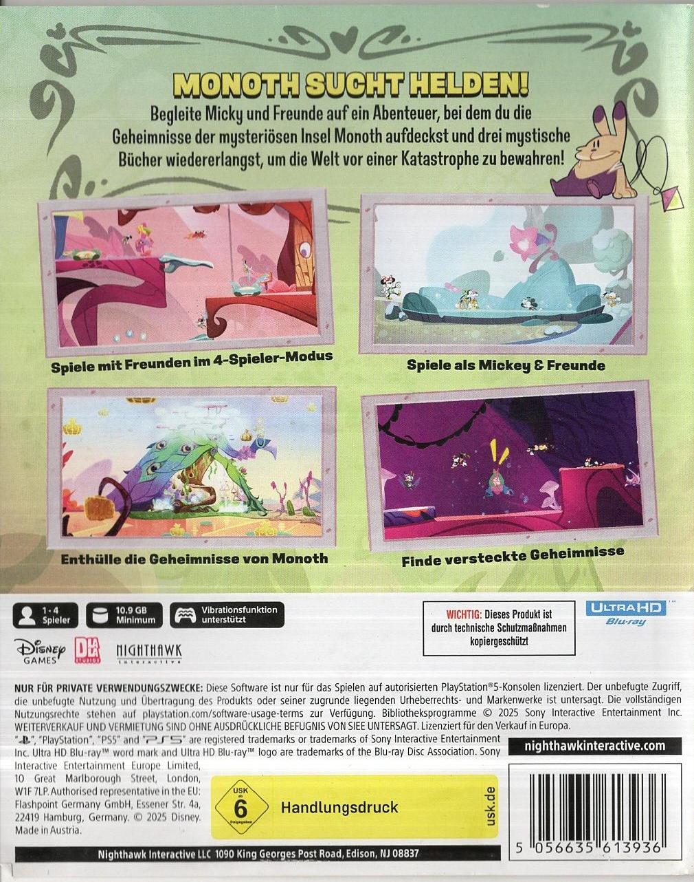 Disney Illusion Island - PlayStation 5 Rückseite