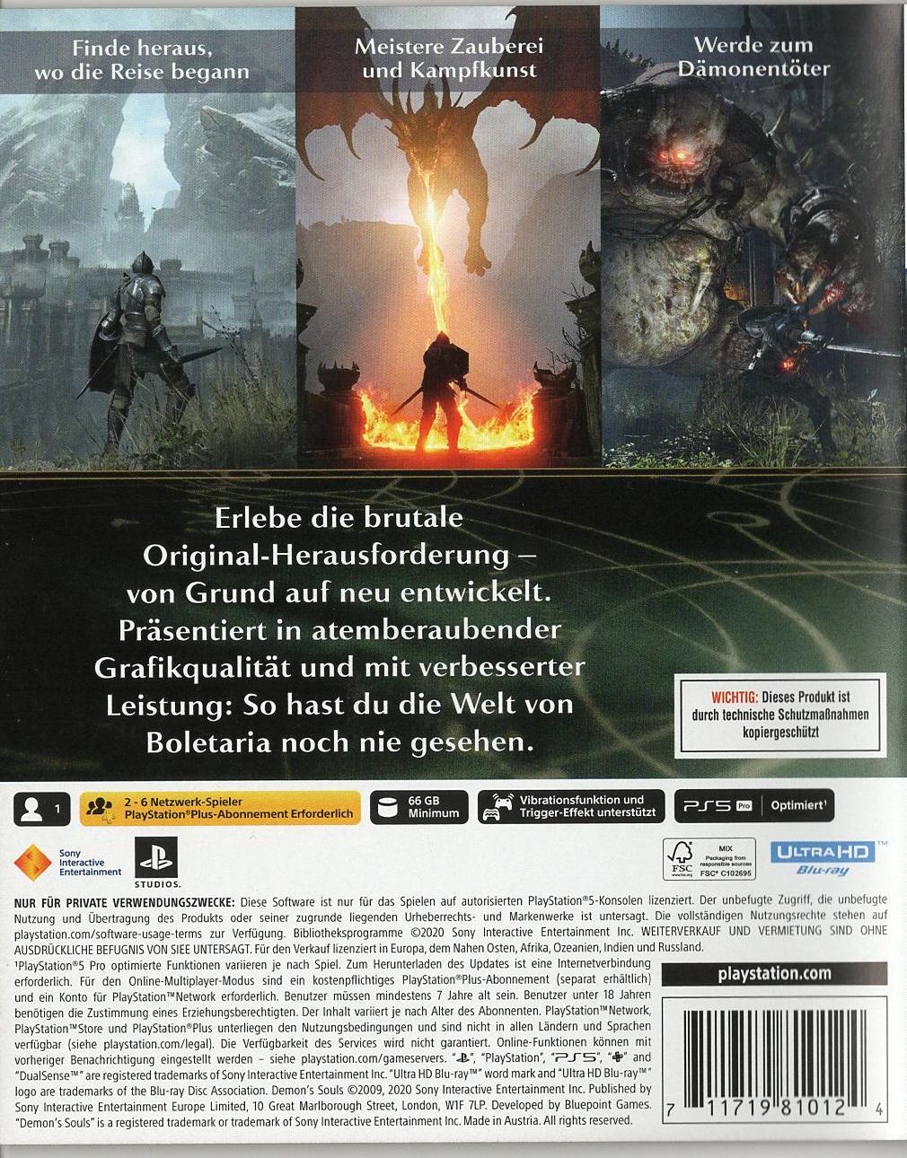 Demon's Souls - PlayStation 5 Rückseite