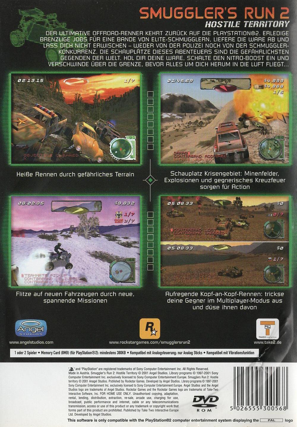 Smuggler's Run 2: Hostile Territory - PlayStation 2 Rückseite