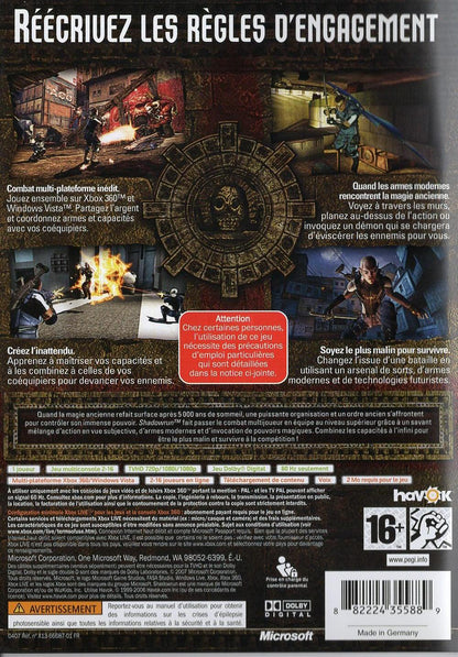 Shadowrun - Xbox 360 Rückseite