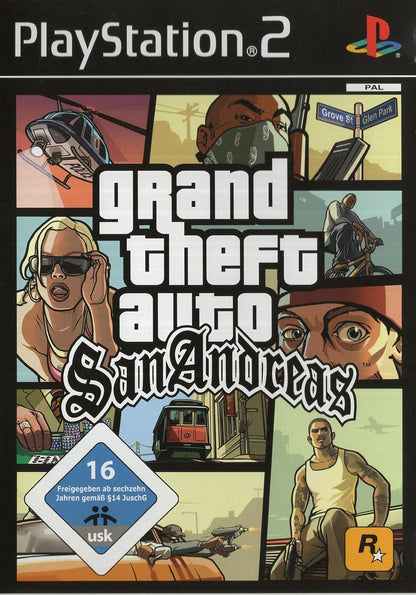 Grand Theft Auto: San Andreas mit Poster - PlayStation 2 Vorderseite