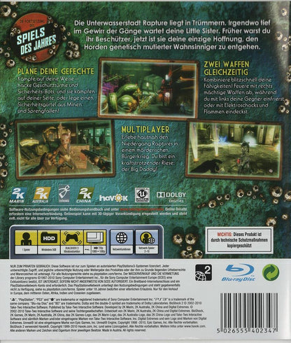 BioShock 2 - PlayStation 3 Rückseite