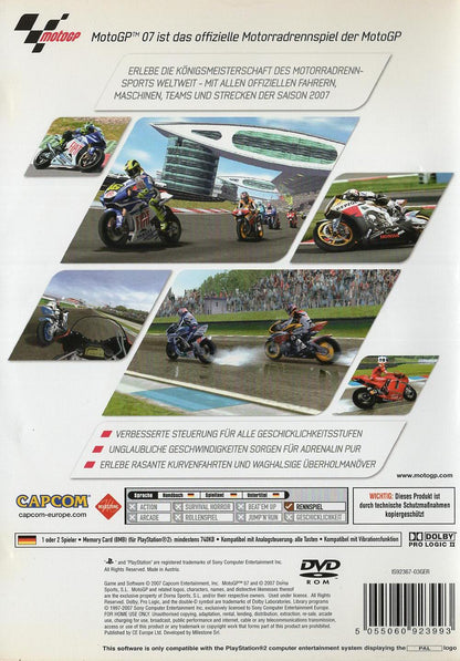 MotoGP 07 - PlayStation 2 Rückseite