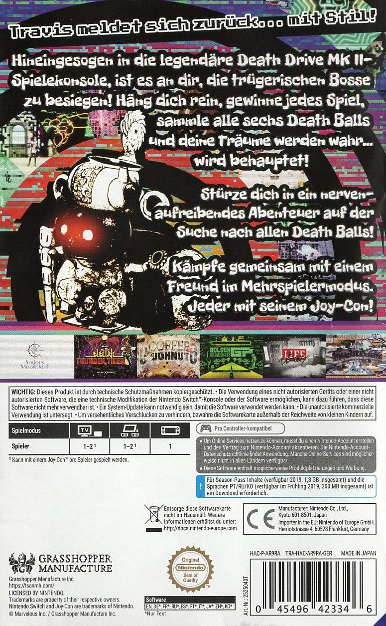 Travis Strikes Again: No More Heroes - Nintendo Switch Rückseite