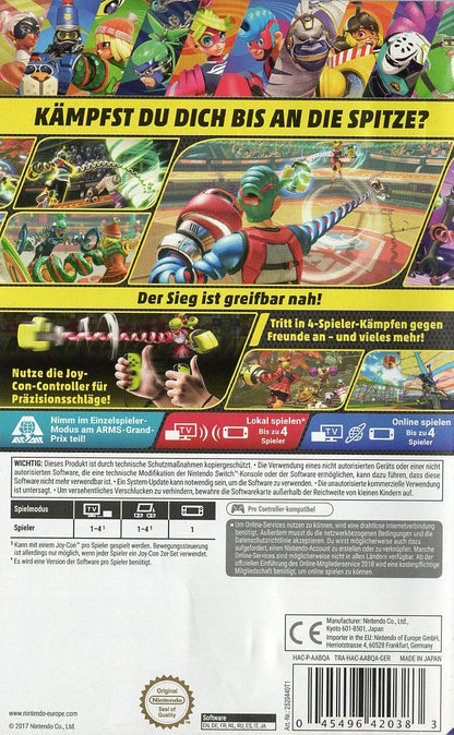 ARMS - Nintendo Switch Rückseite