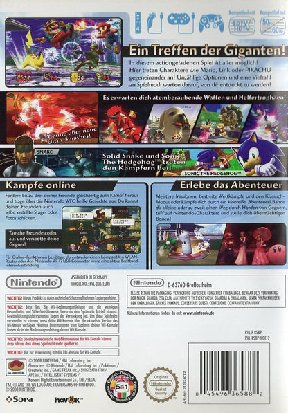 Super Smash Bros. Brawl - Nintendo Wii Rückseite