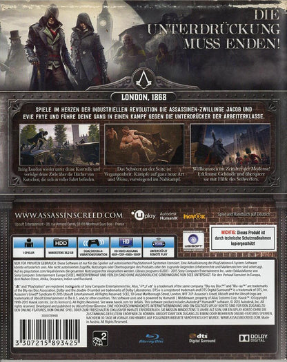 Assassin's Creed Syndicate - PlayStation 4 Rückseite