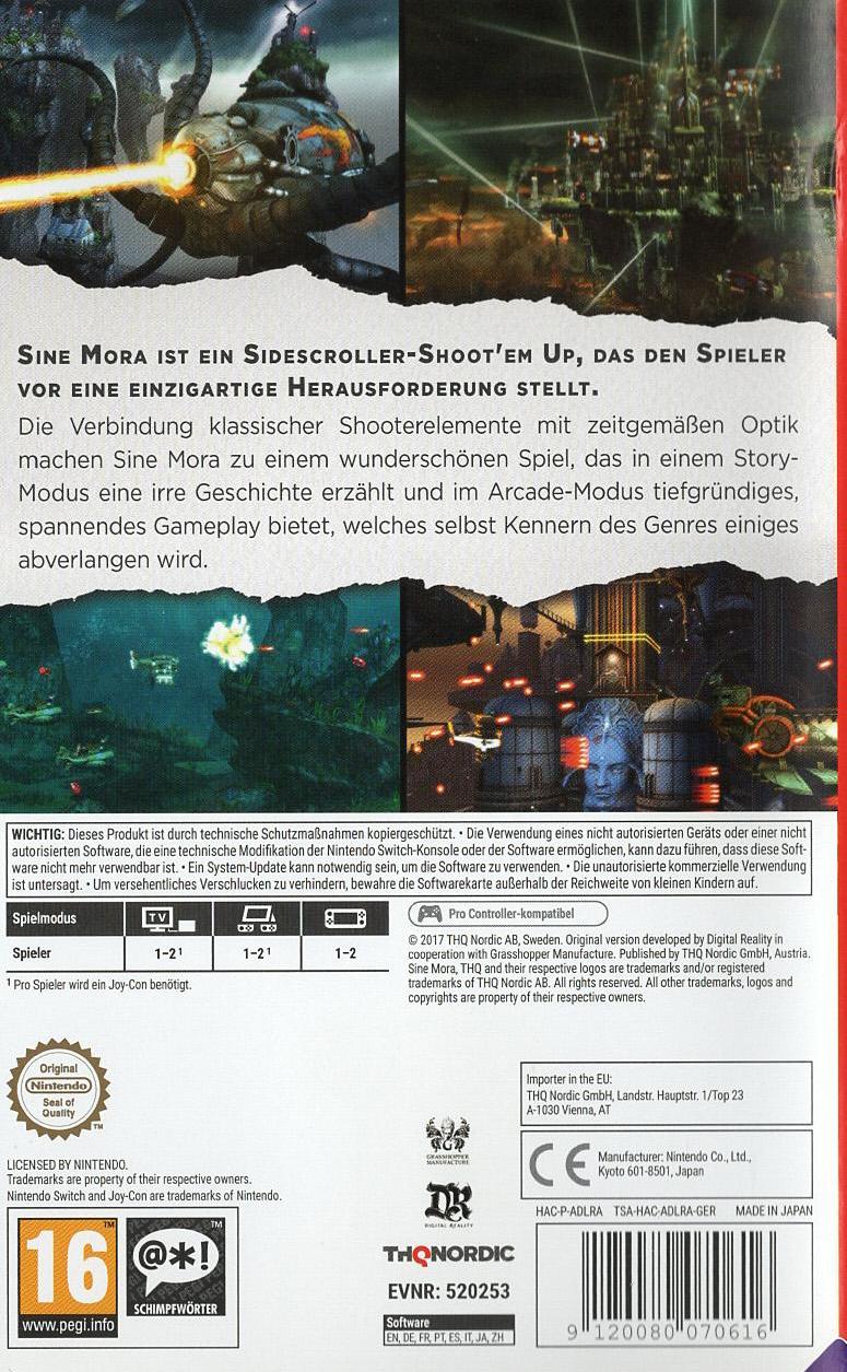 Sine Mora EX - Nintendo Switch Rückseite