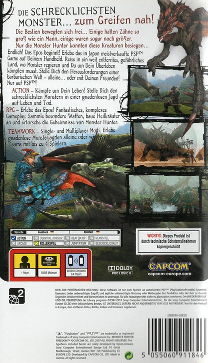 Monster Hunter Freedom - PlayStation Portable Rückseite