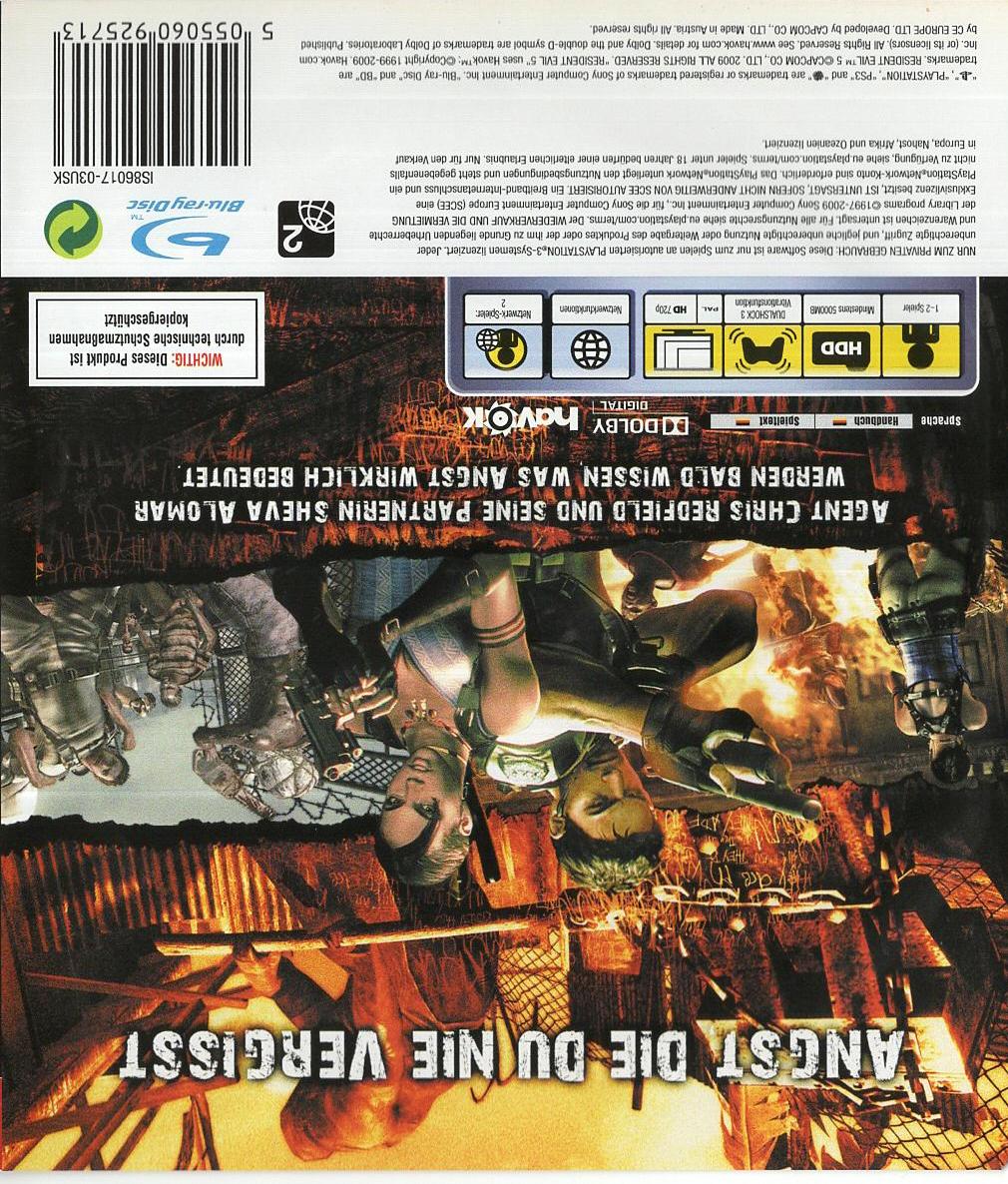 Resident Evil 5 - PlayStation 3 Vorderseite