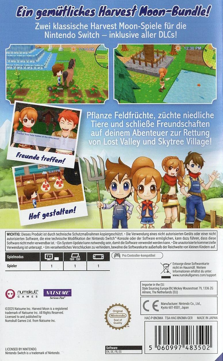 Harvest Moon: The Lost Valley and Skytree Village - Nintendo Switch Rückseite