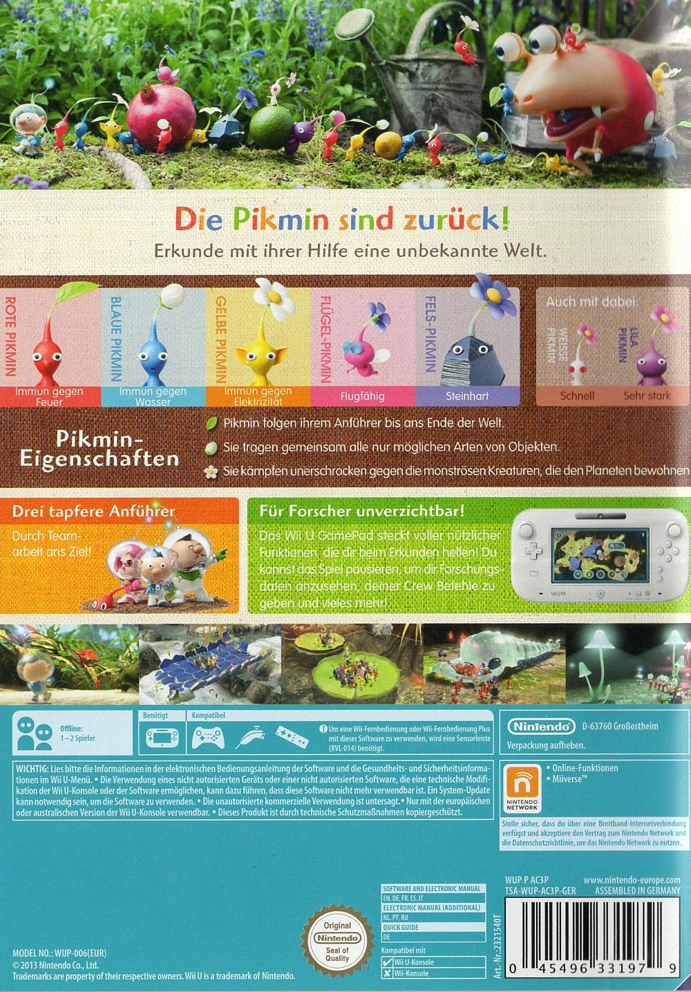 Pikmin 3 - Nintendo Wii U Rückseite
