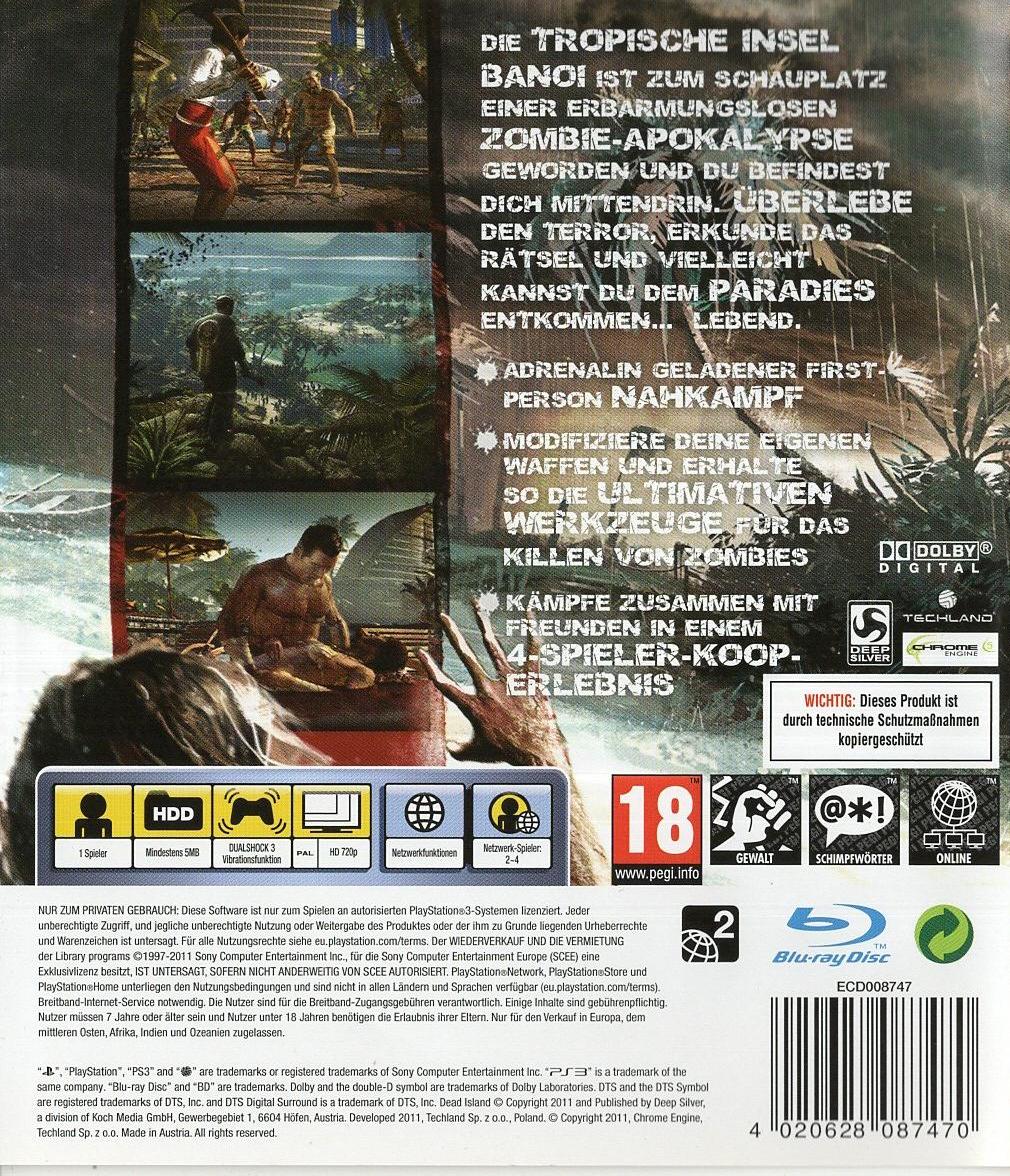 Dead Island - PlayStation 3 Rückseite