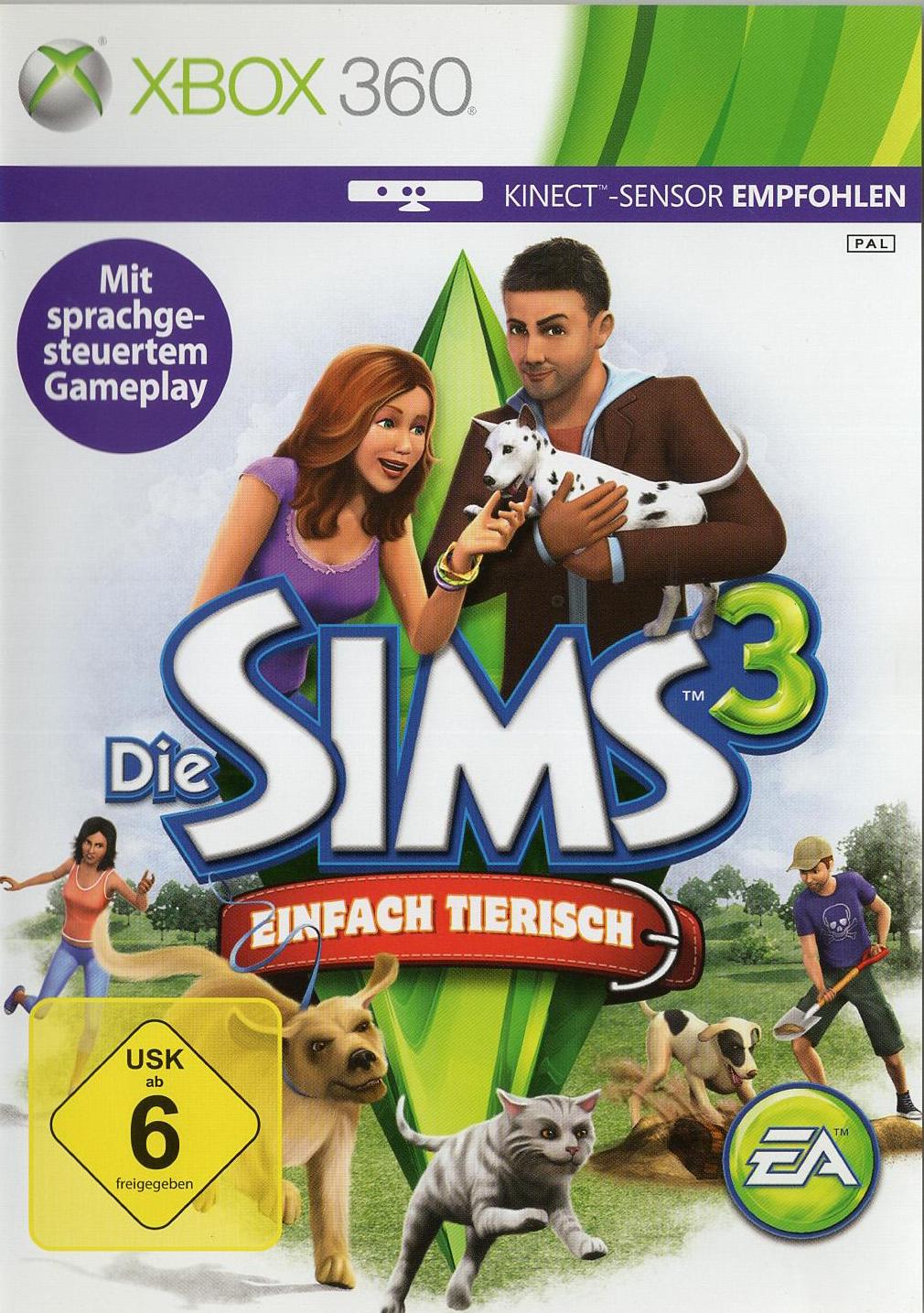 Die Sims 3: Einfach tierisch - Xbox 360 Vorderseite
