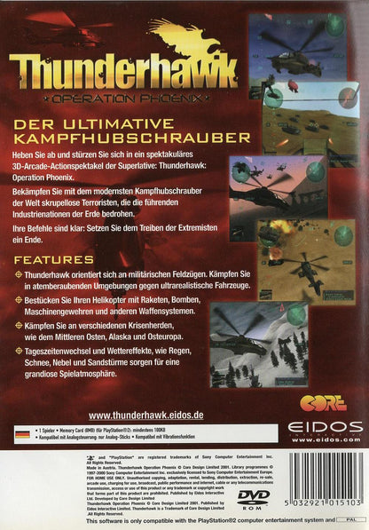 Thunderhawk: Operation Phoenix - PlayStation 2 Rückseite