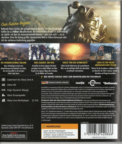 Fallout 76 - Xbox One Rückseite
