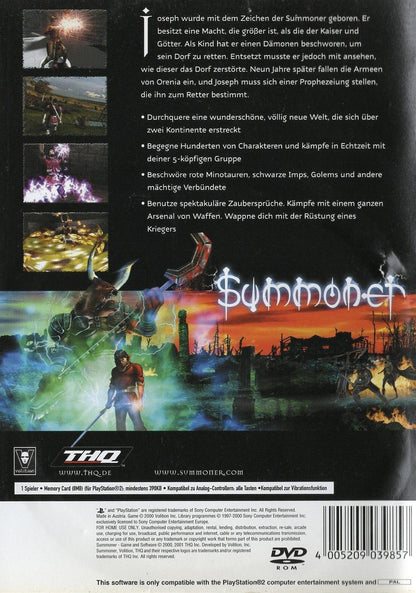 Summoner - PlayStation 2 Rückseite