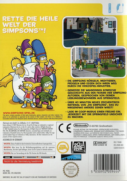 Die Simpsons: Das Spiel - Nintendo Wii Rückseite
