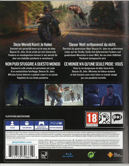 Days Gone - PlayStation 4 Rückseite