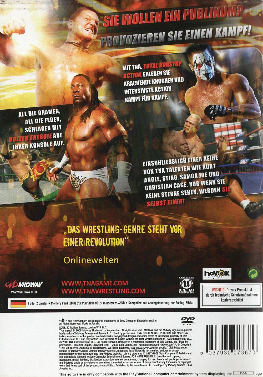 TNA Impact! Total Nonstop Action Wrestling - PlayStation 2 Rückseite