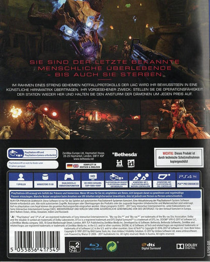 Doom VFR - PlayStation 4 Rückseite