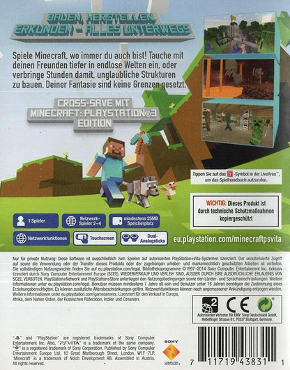 Minecraft: PlayStation Vita Edition - PlayStation Vita Rückseite