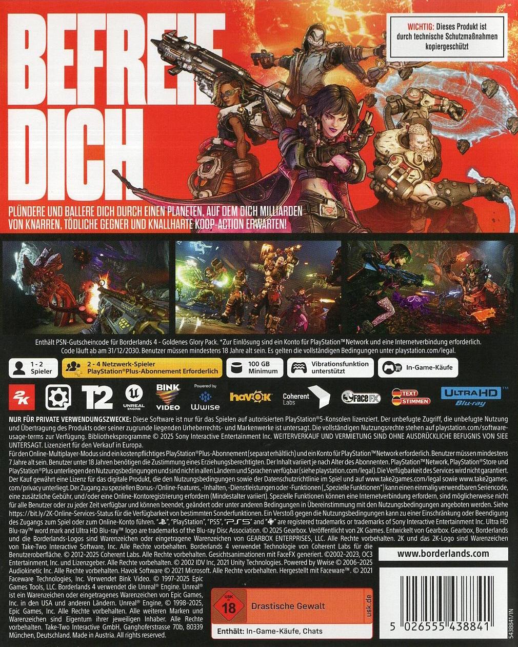 Borderlands 4 - PlayStation 5 Rückseite