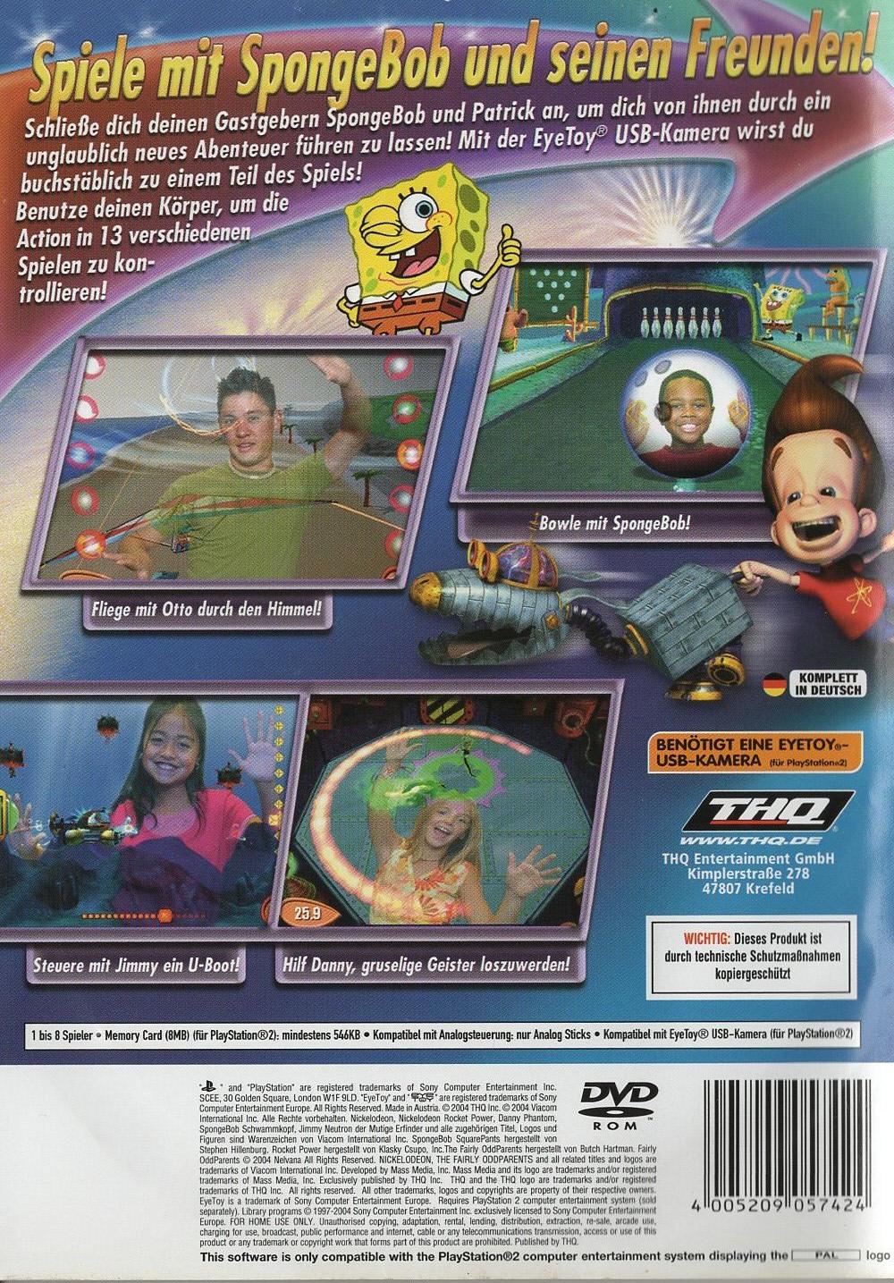 Action! Mit SpongeBob Schwammkopf und seinen Freunden! - PlayStation 2 Rückseite