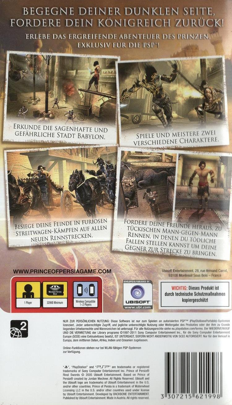 Prince of Persia: Rival Swords - PlayStation Portable Rückseite