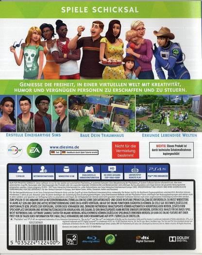 Die Sims 4 - PlayStation 4 Rückseite
