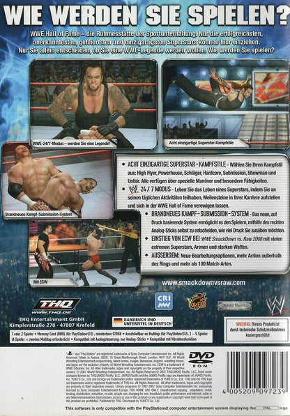 SmackDown vs. Raw 2008 - PlayStation 2 Rückseite