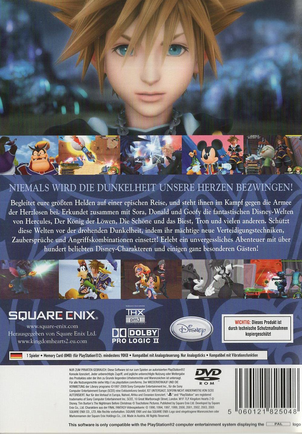 Kingdom Hearts II - PlayStation 2 Rückseite