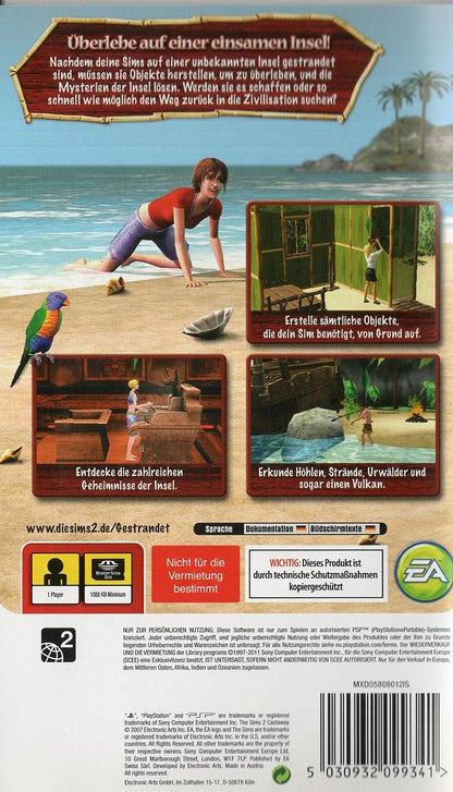 Die Sims 2: Gestrandet - PlayStation Portable Rückseite
