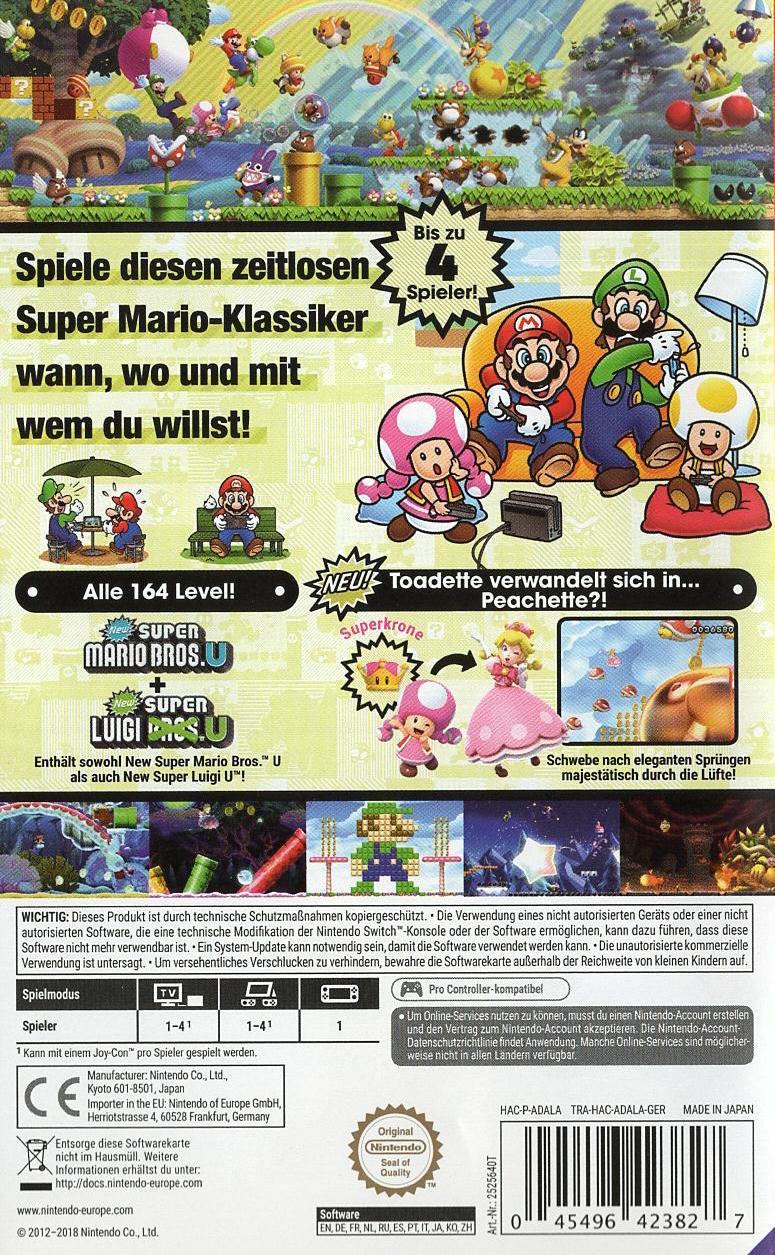 New Super Mario Bros. U Deluxe - Nintendo Switch Rückseite