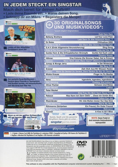 SingStar Après-Ski Party - PlayStation 2 Rückseite