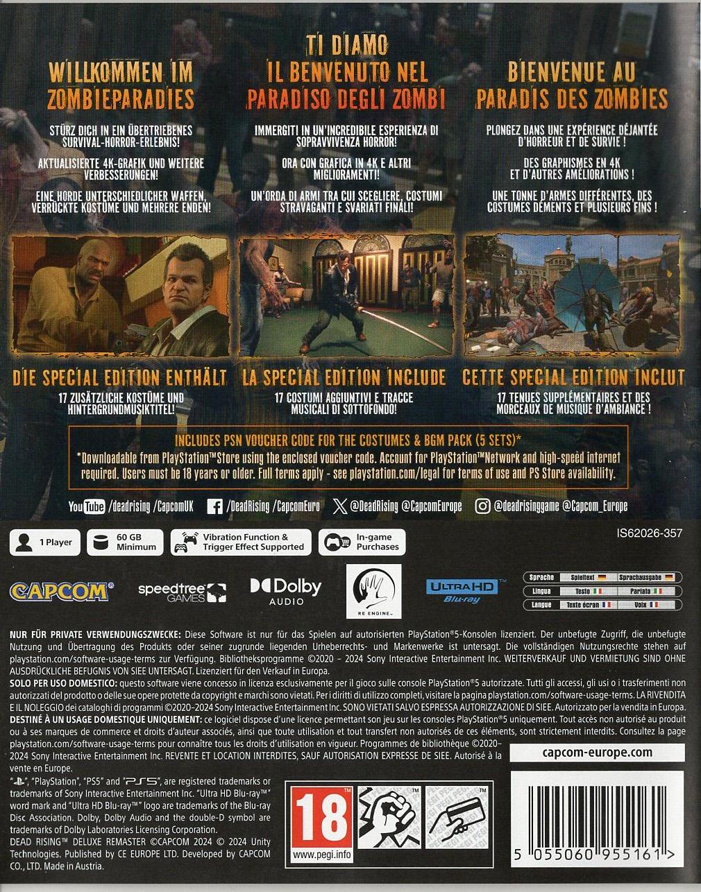 Dead Rising Deluxe Remaster - PlayStation 5 Rückseite