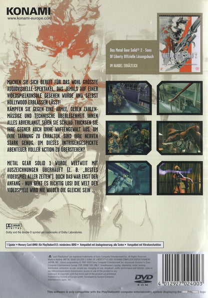 Metal Gear Solid 2: Sons of Liberty - PlayStation 2 Rückseite
