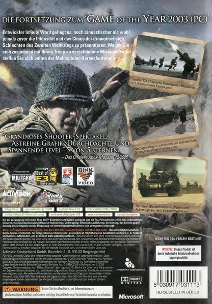 Call of Duty 2 - Xbox 360 Rückseite