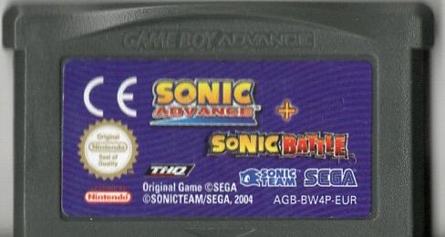 Sonic Advance + Sonic Battle - Game Boy Advance - Modul Vorderseite