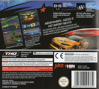 Juiced 2: Hot Import Nights - Nintendo DS Rückseite