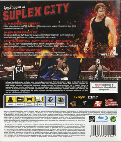 WWE 2K17 - PlayStation 3 Rückseite