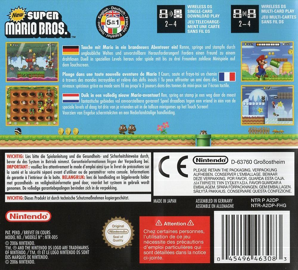 New Super Mario Bros. - Nintendo DS Rückseite