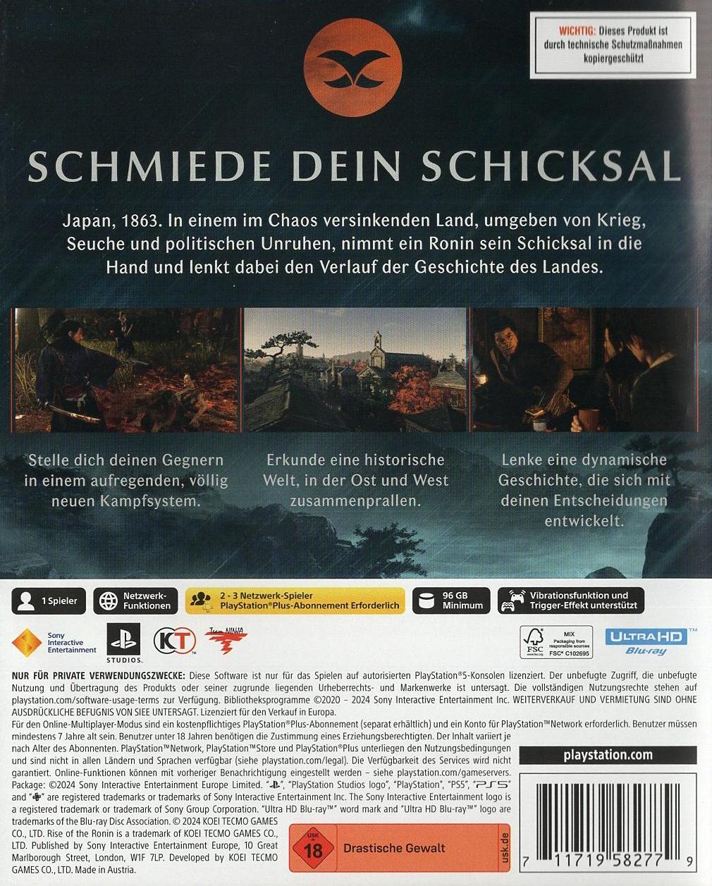 Rise of the Ronin - PlayStation 5 Rückseite