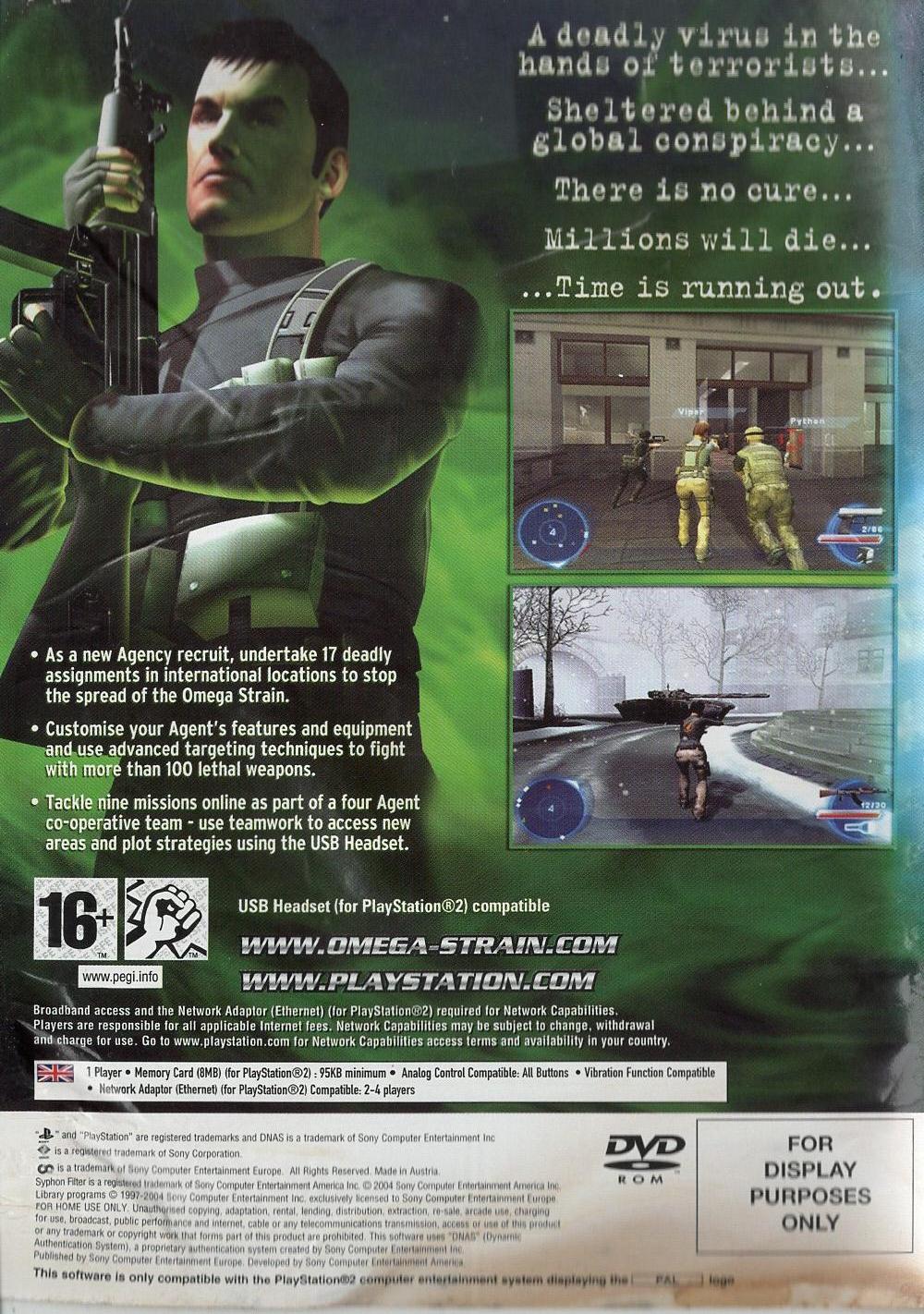 Syphon Filter: The Omega Strain - PlayStation 2 Rückseite