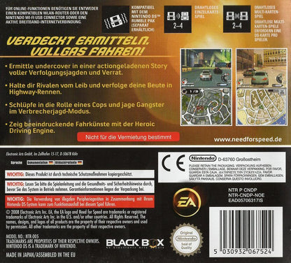 Need for Speed: Undercover - Nintendo DS Rückseite