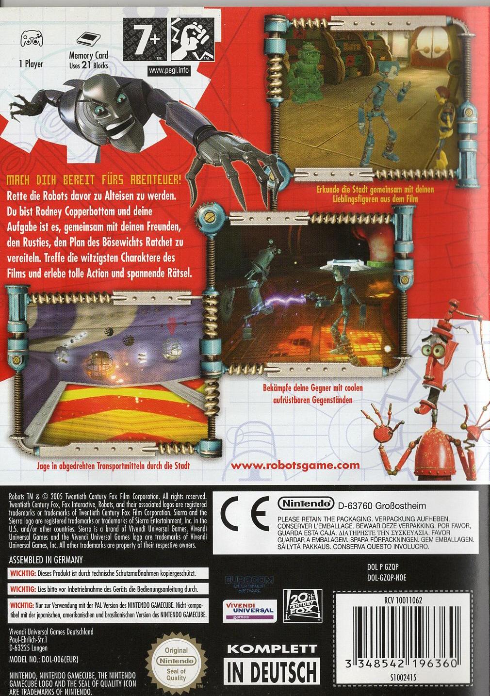 Robots - Nintendo GameCube Rückseite