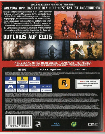 Red Dead Redemption II - PlayStation 4 Rückseite