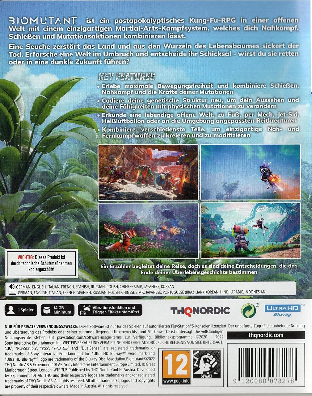 Biomutant - PlayStation 5 Rückseite