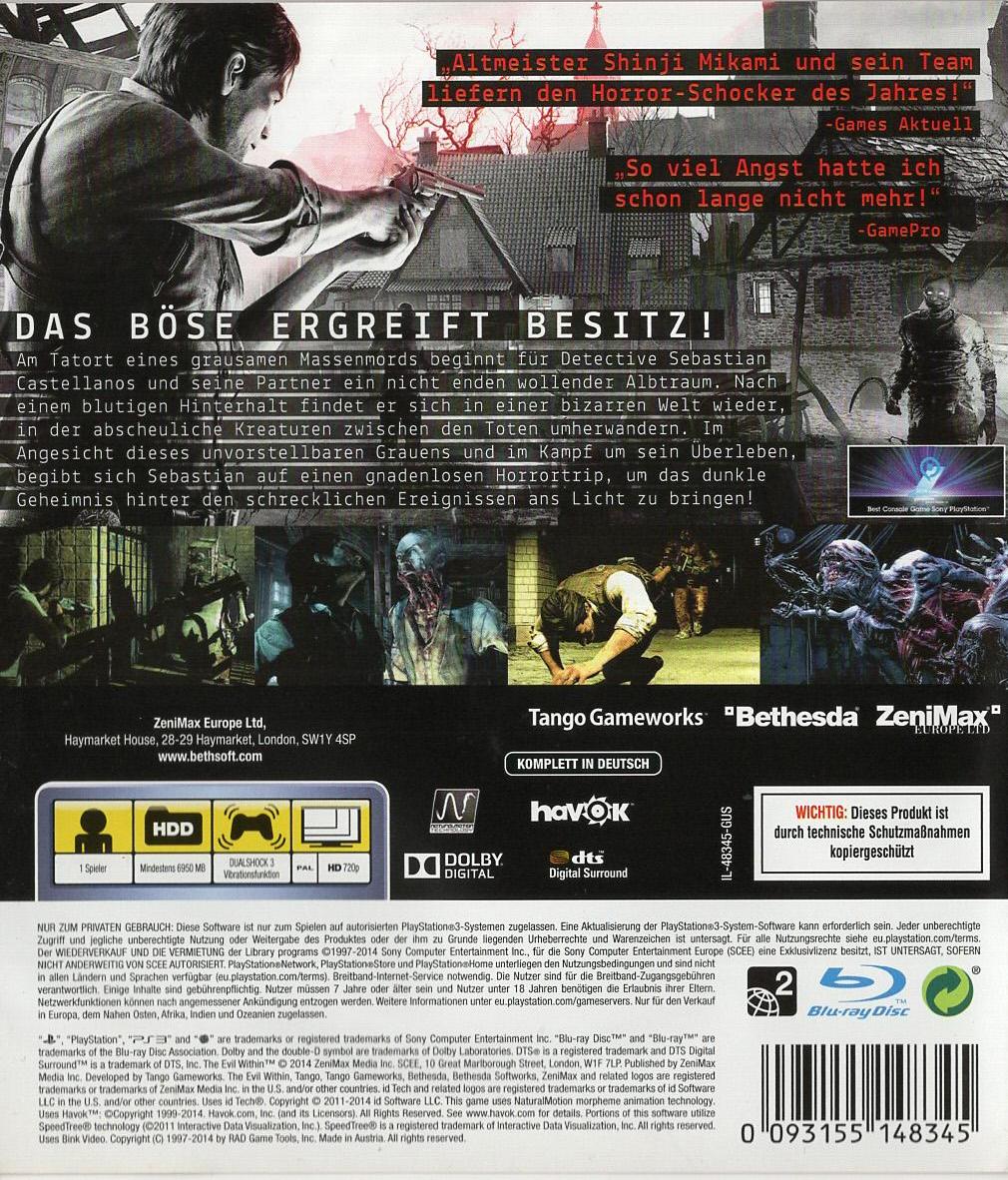 The Evil Within - PlayStation 3 Rückseite