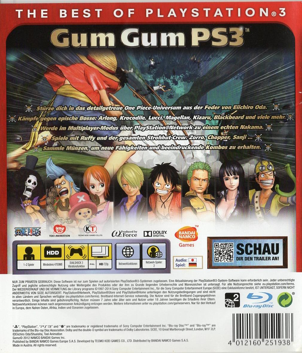 One Piece: Pirate Warriors - PlayStation 3 Rückseite